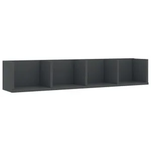 Raft de perete CD-uri, gri, 100 x 18 x 18 cm, lemn prelucrat