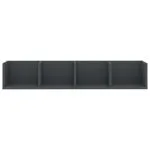 Raft de perete CD-uri, gri, 100 x 18 x 18 cm, lemn prelucrat