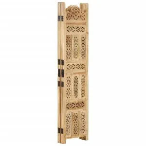 Paravan cameră sculptat manual 4 panouri 160×165 cm mango