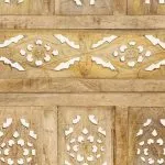 Paravan cameră sculptat manual 4 panouri 160×165 cm mango