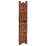 Paravan cameră sculptat manual 3 panouri maro 120×165 cm mango