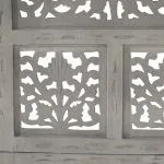 Paravan cameră sculptat manual 4 panouri gri 160×165 cm mango