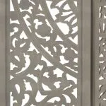 Paravan cameră sculptat manual 3 panouri gri 120×165 cm mango
