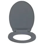 Capac WC cu închidere silențioasă, eliberare rapidă, gri, oval