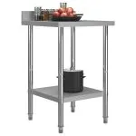 Masă de lucru bucătărie bordură antistropire 60x60x93 cm oțel