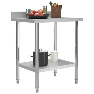 Masă de lucru bucătărie bordură antistropire 80x60x93 cm oțel