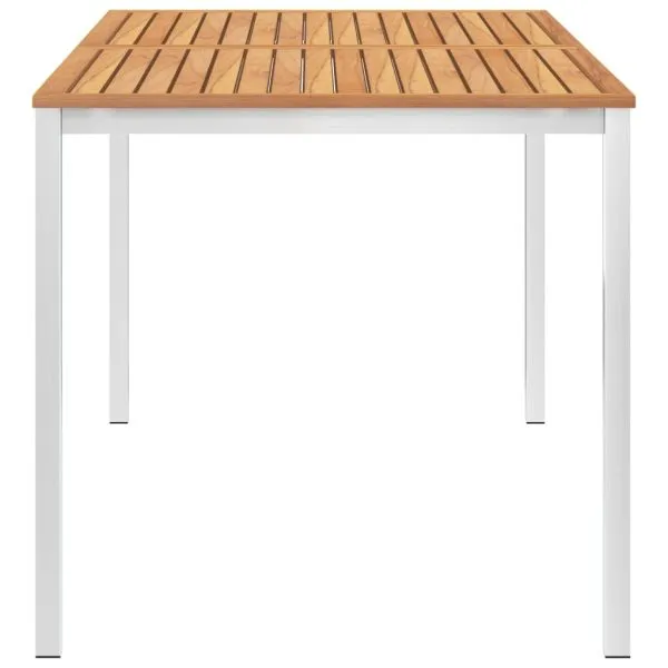 Masă de grădină 160x80x75cm lemn masiv de tec & oțel inoxidabil