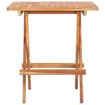 Set mobilier de bistro pliabil, 3 piese, lemn masiv de tec