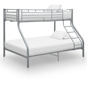 Cadru de pat supraetajat, gri, 140 x 200/90 x 200 cm, metal