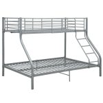 Cadru de pat supraetajat, gri, 140 x 200/90 x 200 cm, metal