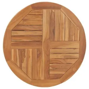 Blat de masă rotund, 80 cm, lemn masiv de tec, 2,5 cm