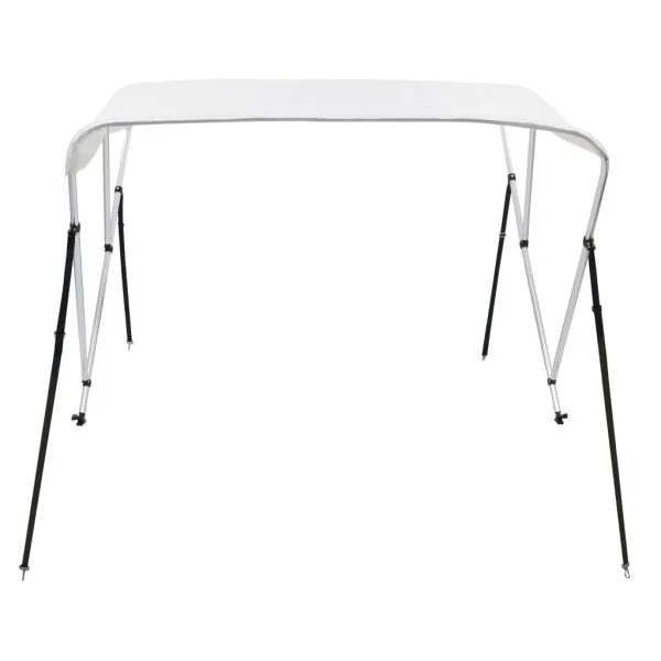 Parasolar barcă Bimini cu 3 arcuri, alb, 183x140x137 cm