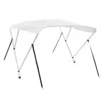 Parasolar barcă Bimini cu 3 arcuri, alb, 183x140x137 cm