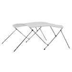 Parasolar barcă Bimini cu 3 arcuri, alb, 183x196x137 cm