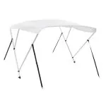 Parasolar barcă Bimini cu 3 arcuri, alb, 183x196x137 cm