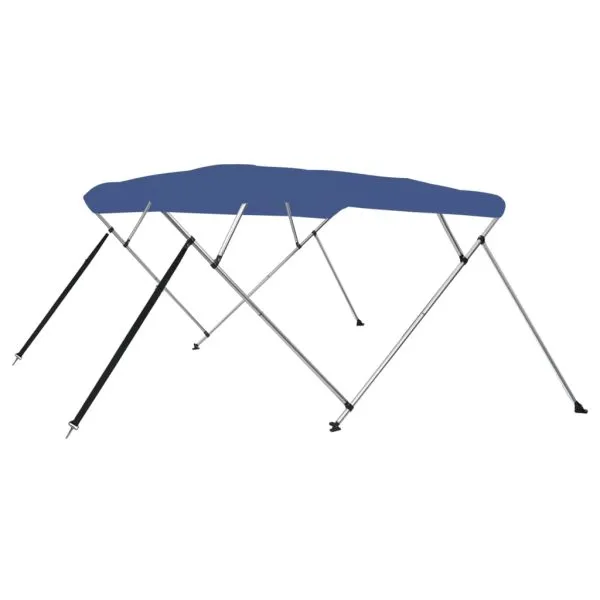 Parasolar barcă Bimini cu 4 arcuri, albastru, 243x196x137 cm