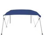 Parasolar barcă Bimini cu 4 arcuri, albastru, 243x196x137 cm