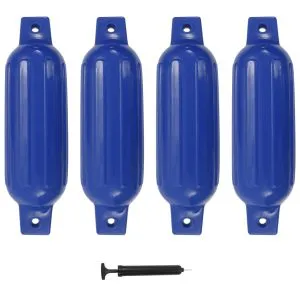 Bară de protecție barcă, 4 buc., albastru, 41×11,5 cm, PVC
