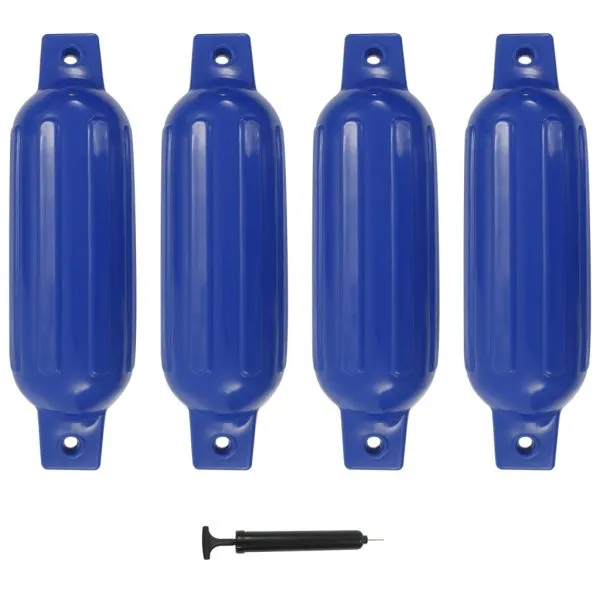 Bară de protecție barcă, 4 buc., albastru, 41×11,5 cm, PVC