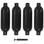 Bară de protecție barcă, 4 buc., negru, 51×14 cm, PVC