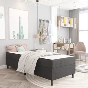 Cadru pat continental, gri, 80×200 cm, material textil