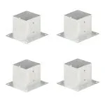 Suporți stâlp, 4 buc., metal galvanizat, 141 mm