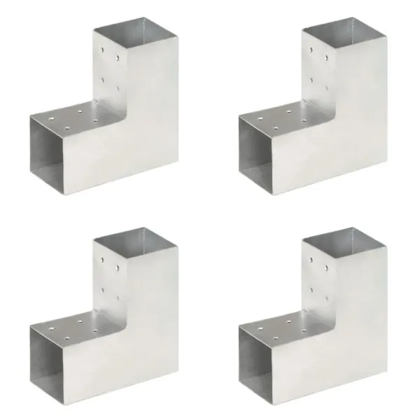 Conectori de grindă, formă L, 4 buc, 81×81 mm, metal galvanizat