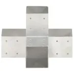 Conectori de grindă, formă X, 4 buc, 91×91 mm, metal galvanizat