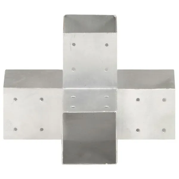 Conectori de grindă, formă X, 4 buc, 91×91 mm, metal galvanizat