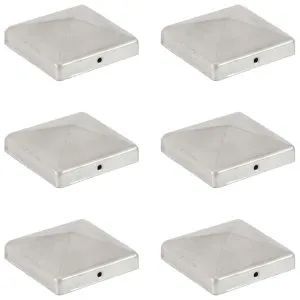 Capace stâlpi gard piramidă 6 buc. metal galvanizat 101×101 mm