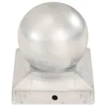Capace stâlpi tip glob, 6 buc., 91 x 91 mm, metal galvanizat