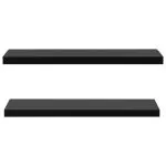 Rafturi de perete suspendate, 2 buc., negru, 120 x 20 x 3,8 cm