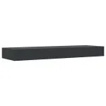 Raft de perete suspendat cu sertar, negru, 80 x 25 x 8 cm