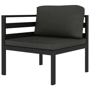 Set mobilier de grădină cu perne, 4 piese, antracit, aluminiu