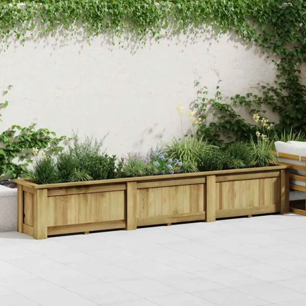 Jardinieră înaltă, 291 x 50 x 50 cm, lemn de pin tratat