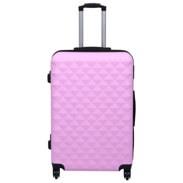 Set de valize cu carcasă rigidă, 3 piese, roz, ABS