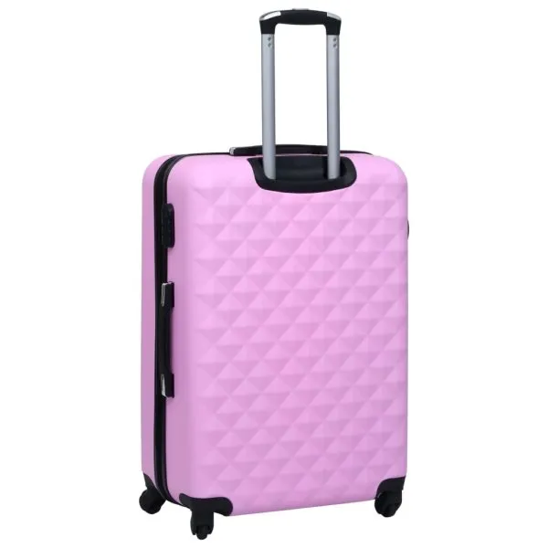 Set de valize cu carcasă rigidă, 3 piese, roz, ABS