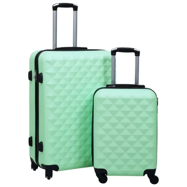 Set de valize cu carcasă rigidă, 2 piese, verde mentă, ABS