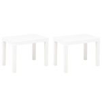 Bănci de grădină, 2 buc., alb, plastic