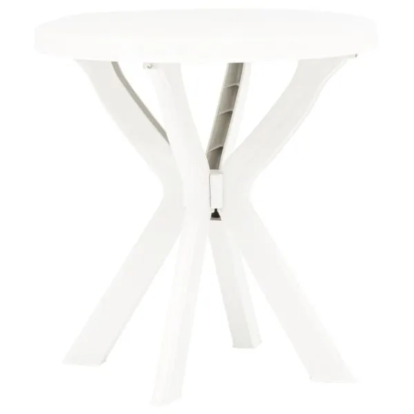 Masă de bistro, alb, Ø70 cm, plastic