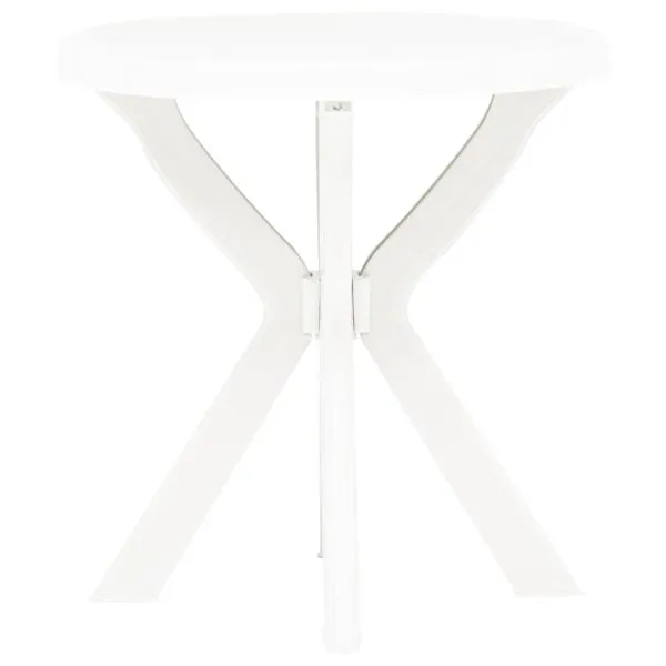 Masă de bistro, alb, Ø70 cm, plastic