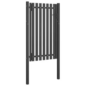 Poartă de gard grădină, antracit, 1 x 2,25 m, oțel