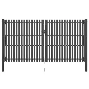 Poartă de gard grădină, antracit, 4 x 2,5 m, oțel