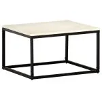 Măsuță de cafea alb 60x60x35 cm piatră naturală aspect marmură