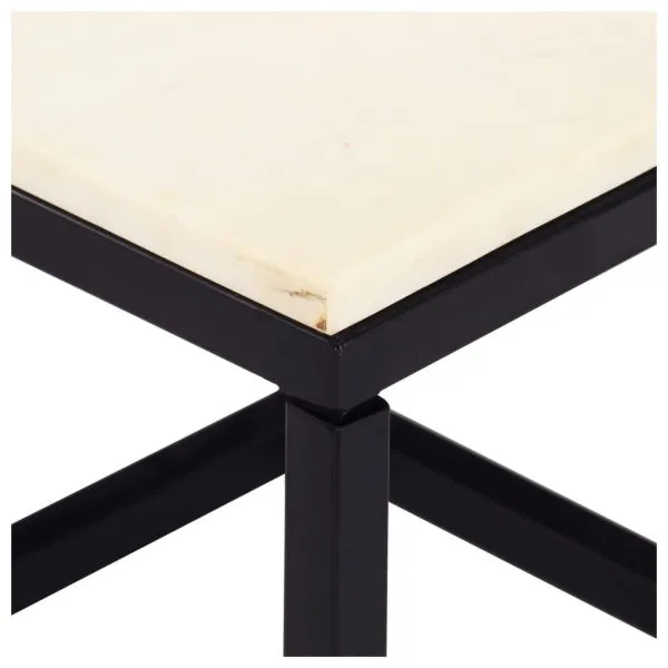 Măsuță de cafea alb 60x60x35 cm piatră naturală aspect marmură