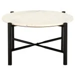 Masă de cafea alb 60x60x35 cm piatră naturală aspect marmură