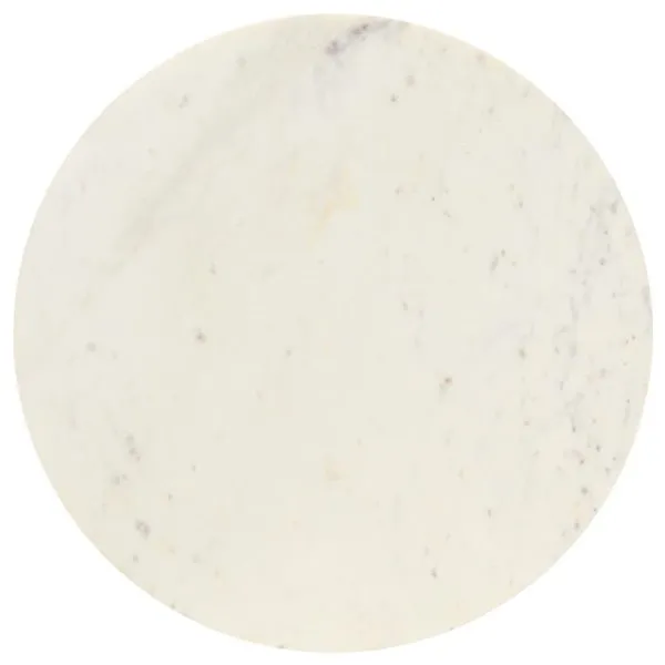 Masă de cafea alb 60x60x35 cm piatră naturală aspect marmură