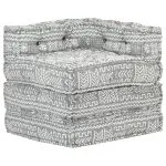 Fotoliu puf modular, gri deschis, material textil