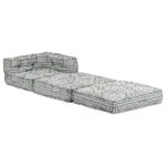 Fotoliu puf modular, gri deschis, material textil