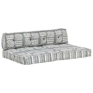 Pernă pentru canapea din paleți, gri, textil, petice